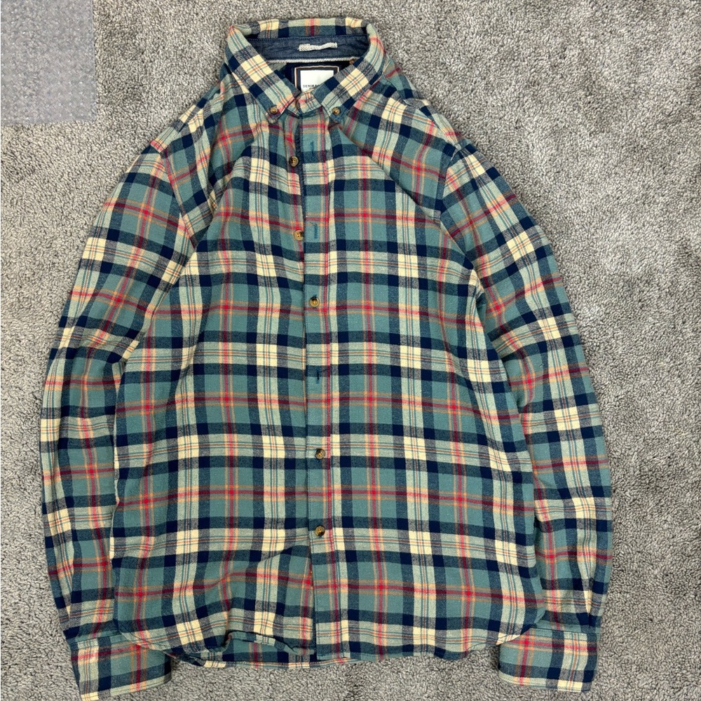 Denim and flowers colorful‎ flannel